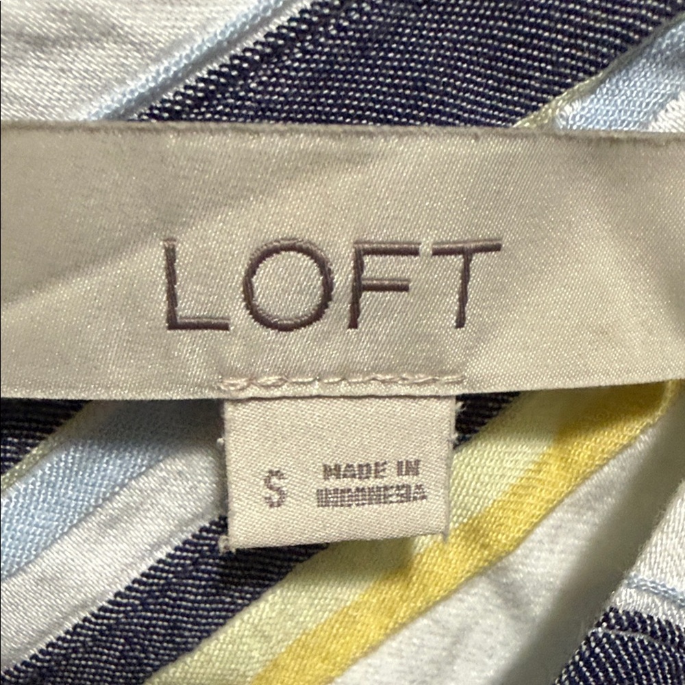 LOFT Multicolor Striped Ruffle Blouse - Picture 4 of 4
